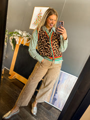 W211 Leopard vest w/ multicolor detail