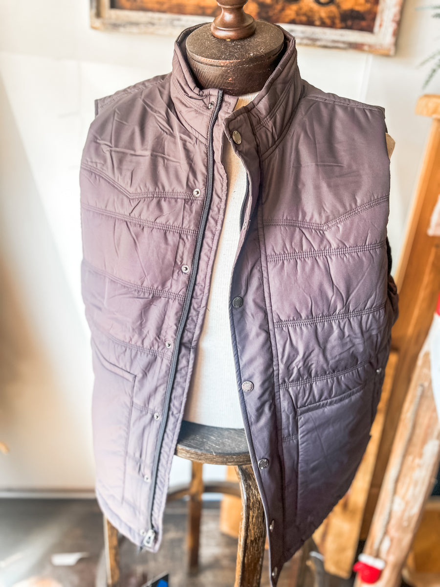 Quilted charcoal vest