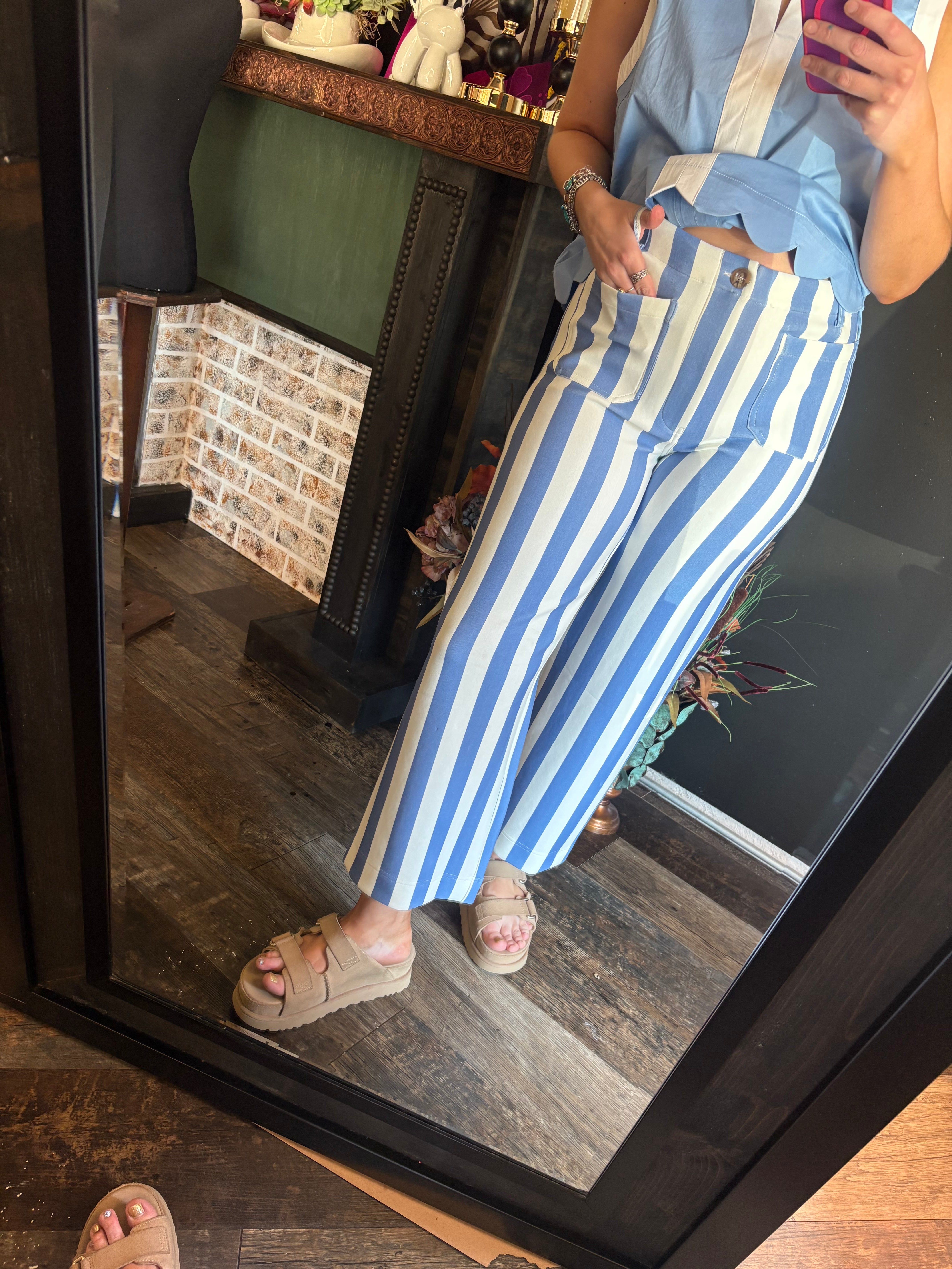 W123 Blue Striped Pants