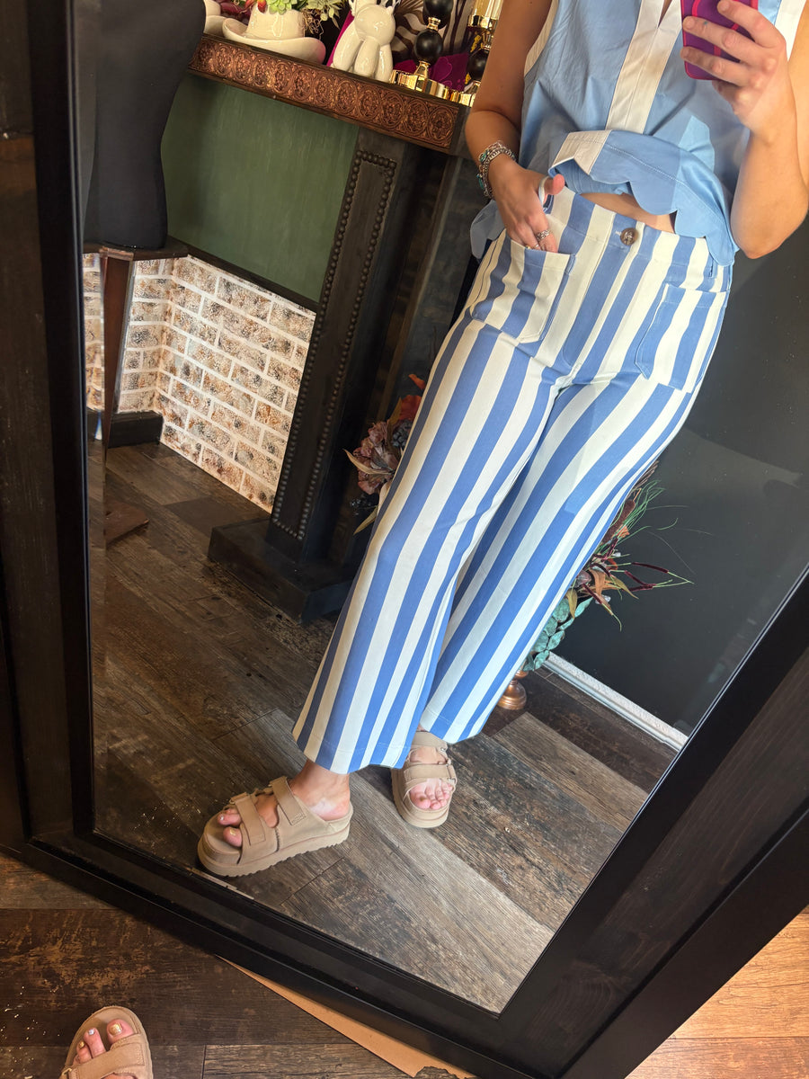 W123 Blue Striped Pants