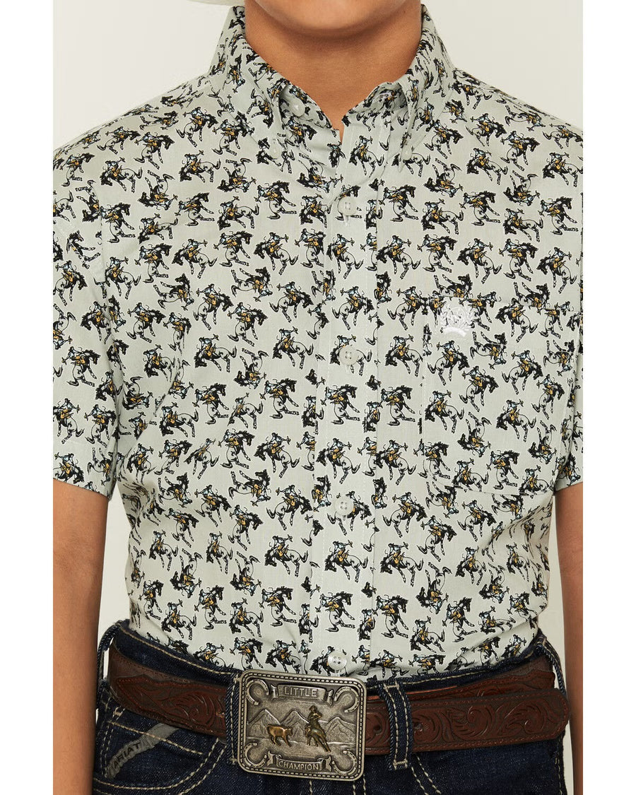C0038 Boys Bronc Button Down Short Sleeve