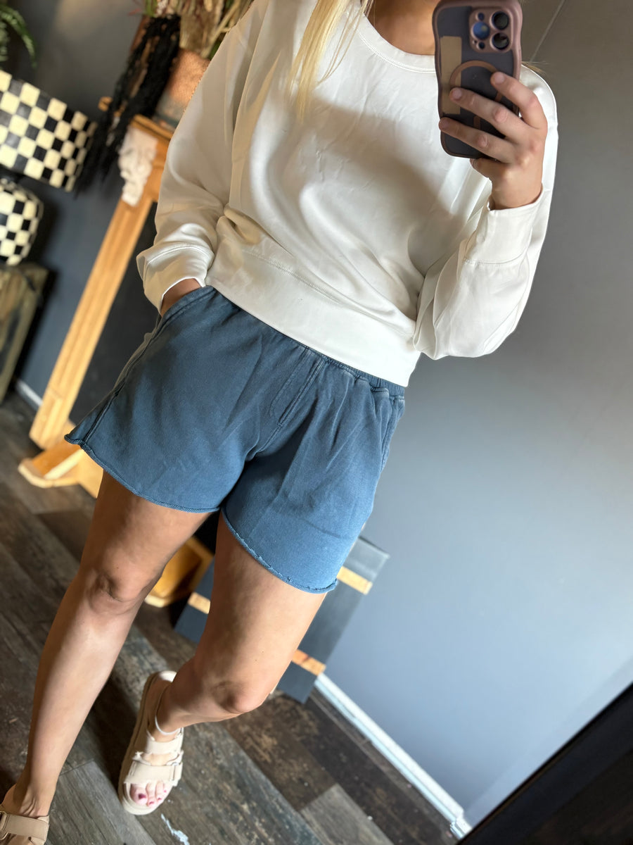 W58 Denim Blue French Terry Short