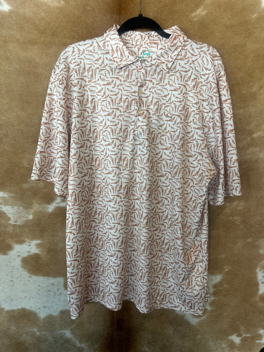 Men Cinch Cream Polo (mini guns)