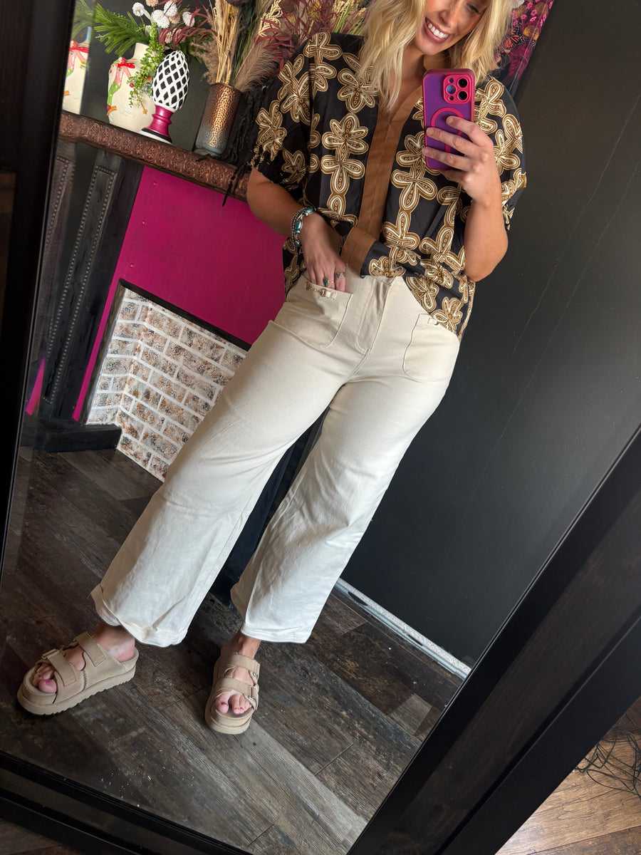 W968 Cream w/ Gold Pants