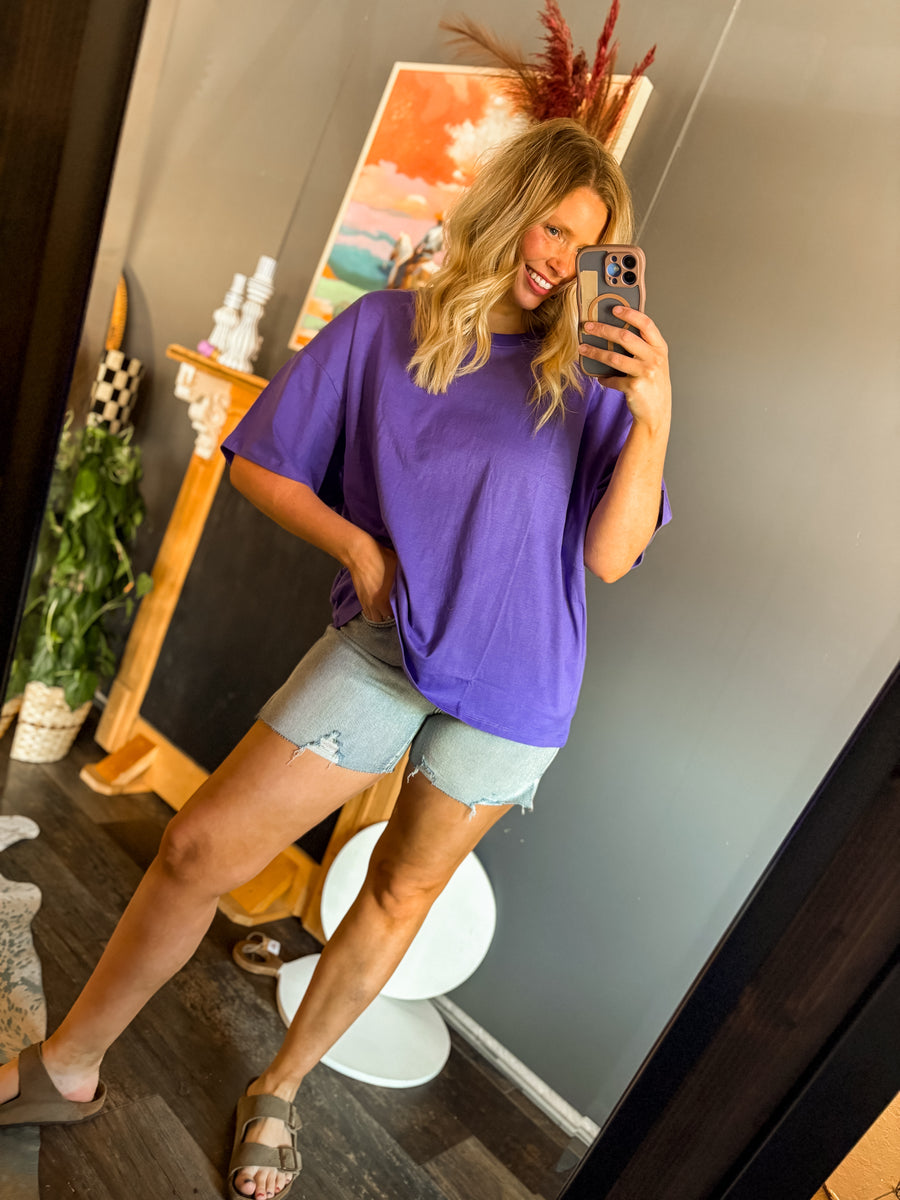 W68 Boyfriend Tee - Iris Purple