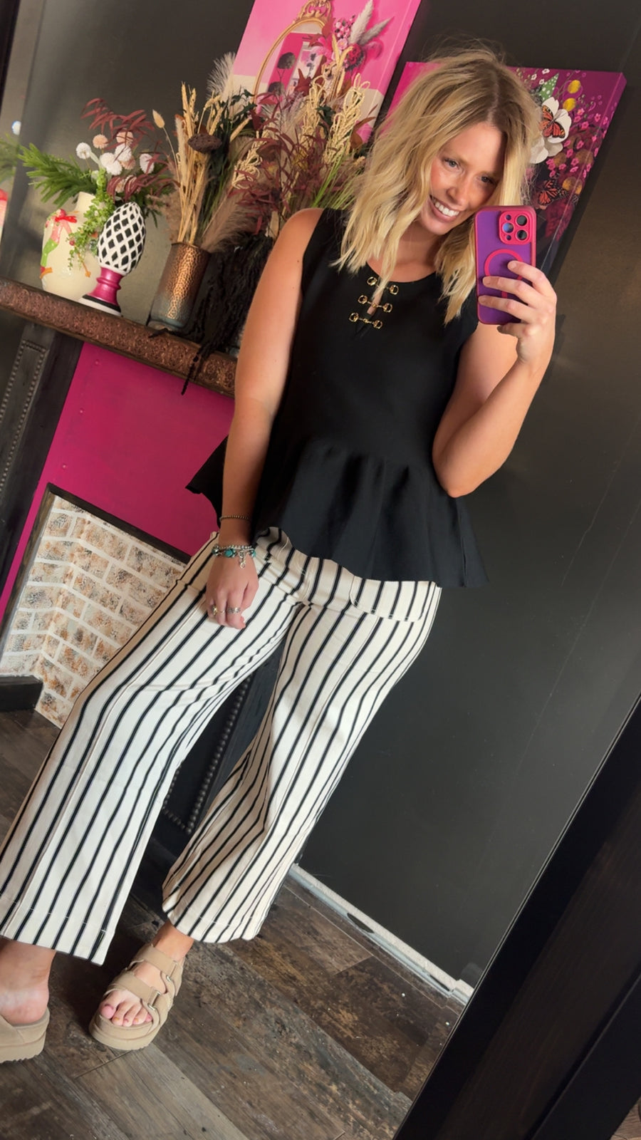 W384 Black Stripe Pants