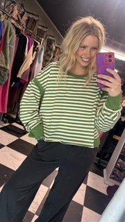 W908 Green Striped