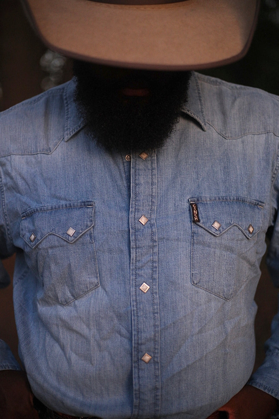 M1096 Denim Button Up