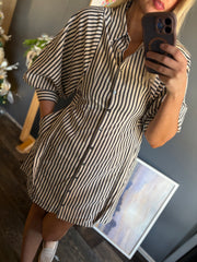 W207 Black Striped Dress