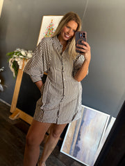 W207 Black Striped Dress