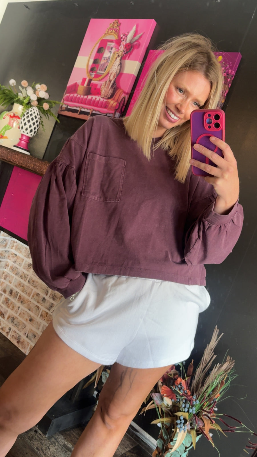 W165 Dark Cherry Crew Neck
