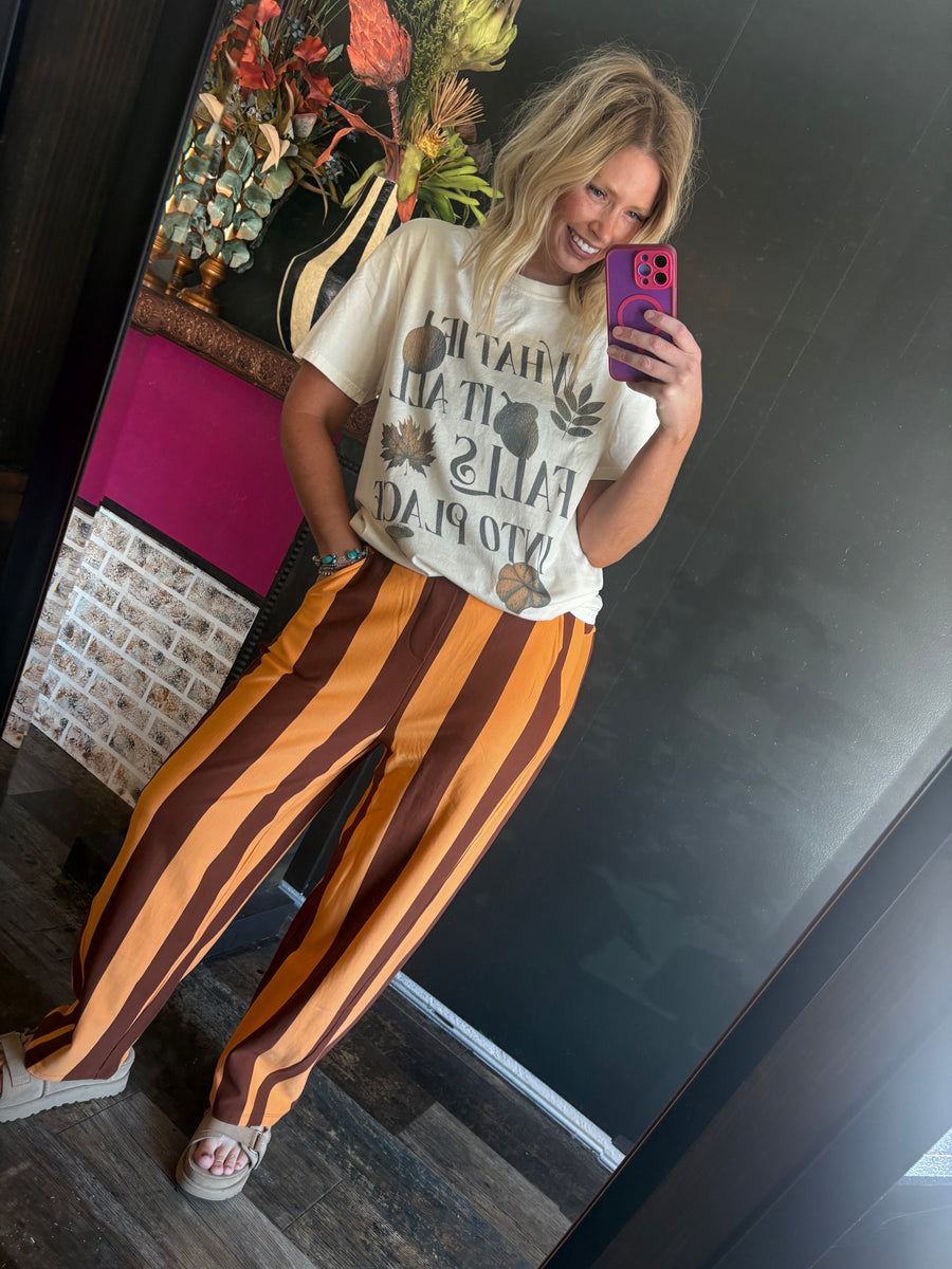 W220 Striped Orange & Brown Barrel Bottoms