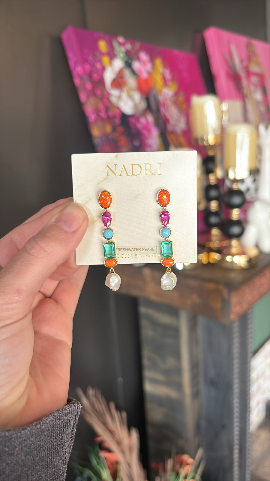 Multi Colored Dangle Earrings