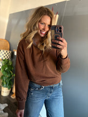 W108 3/4 Zip Pullover - Chestnut