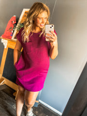 Textured plum dress