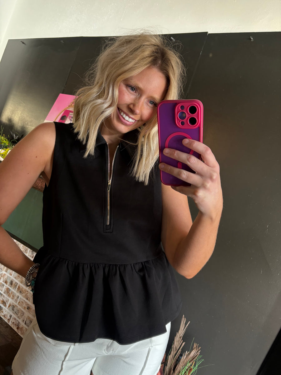 W79 Black Sleeveless Top
