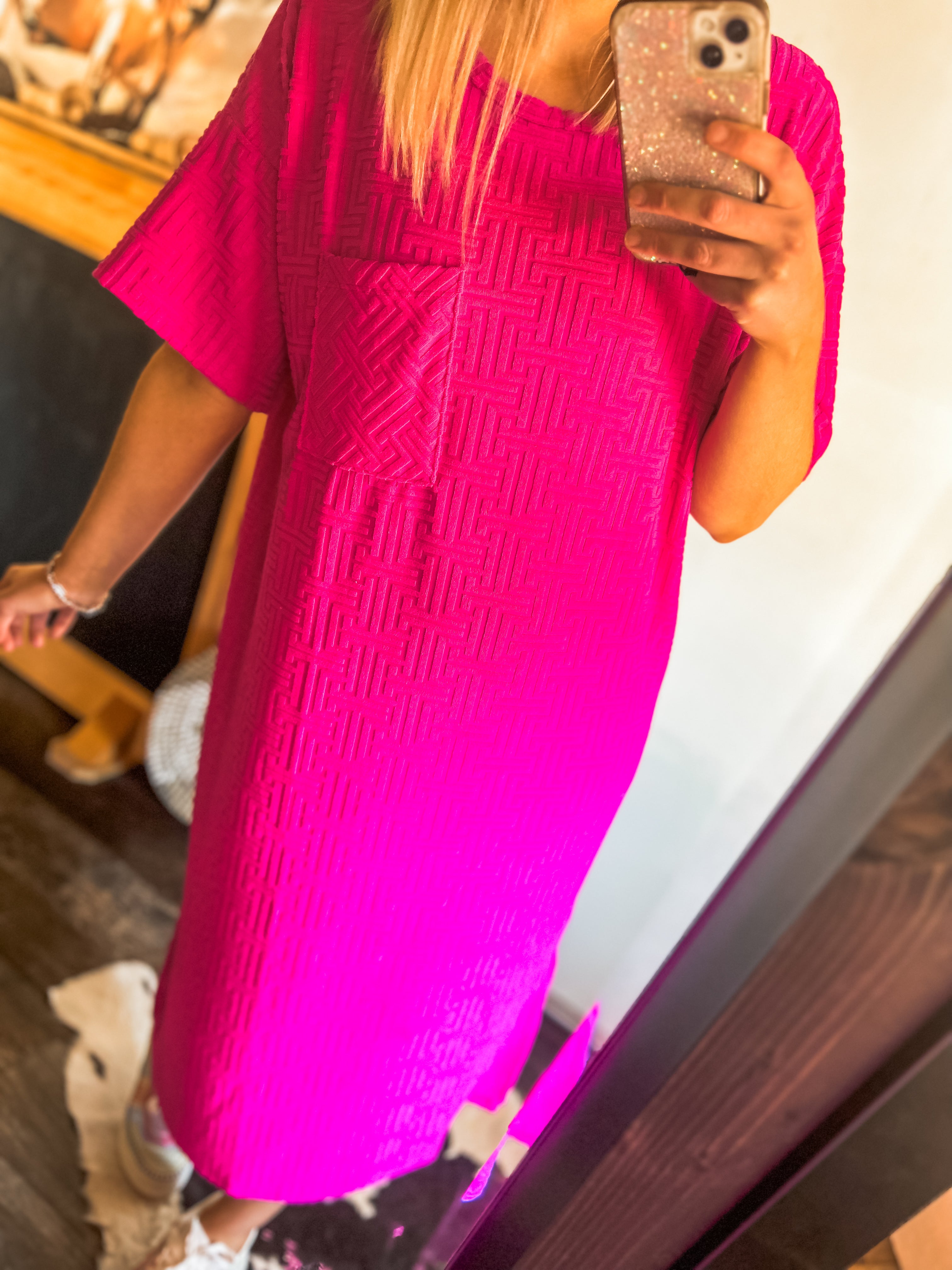 Perfect pink textured dress