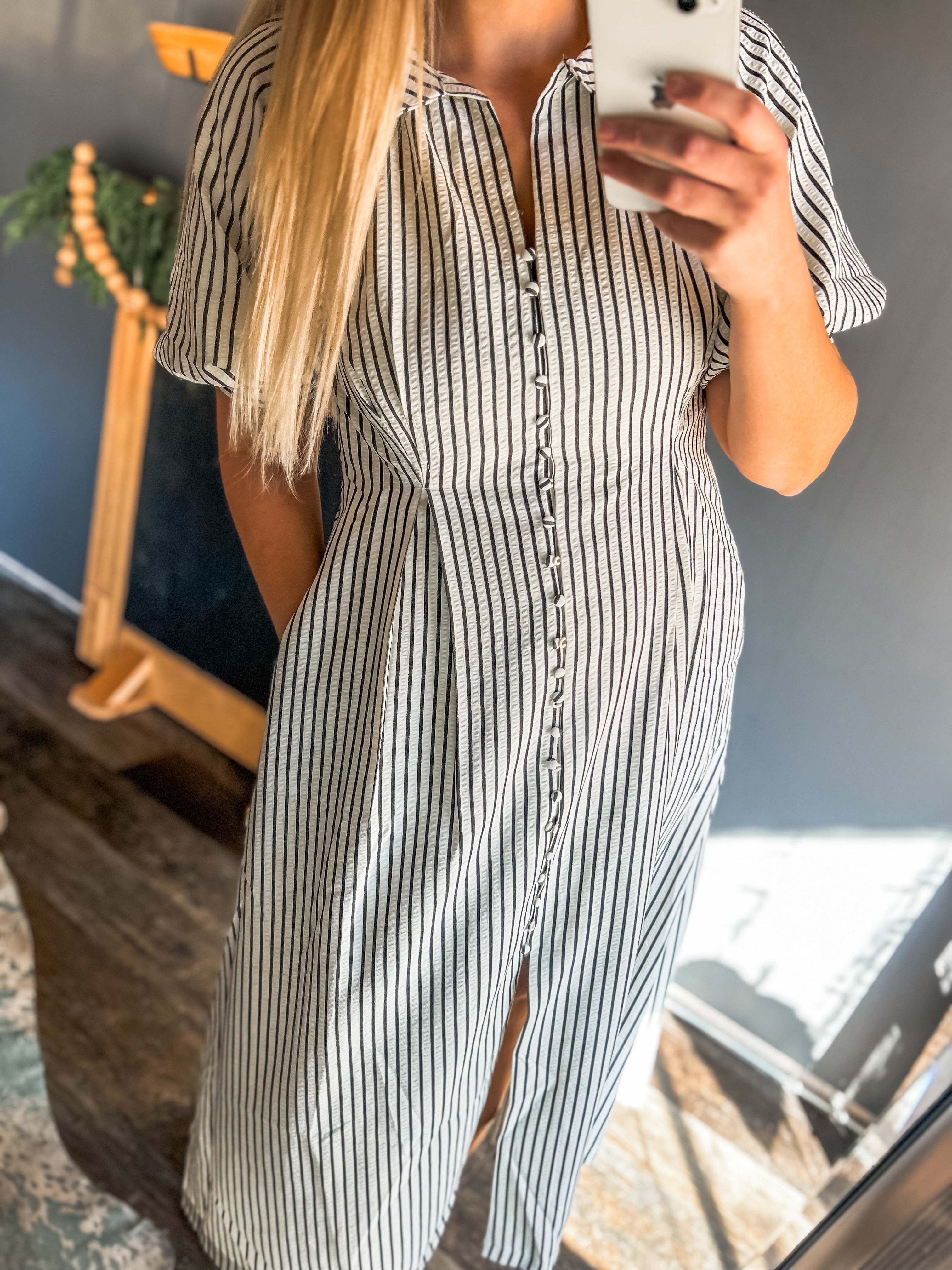 Striped midi dress