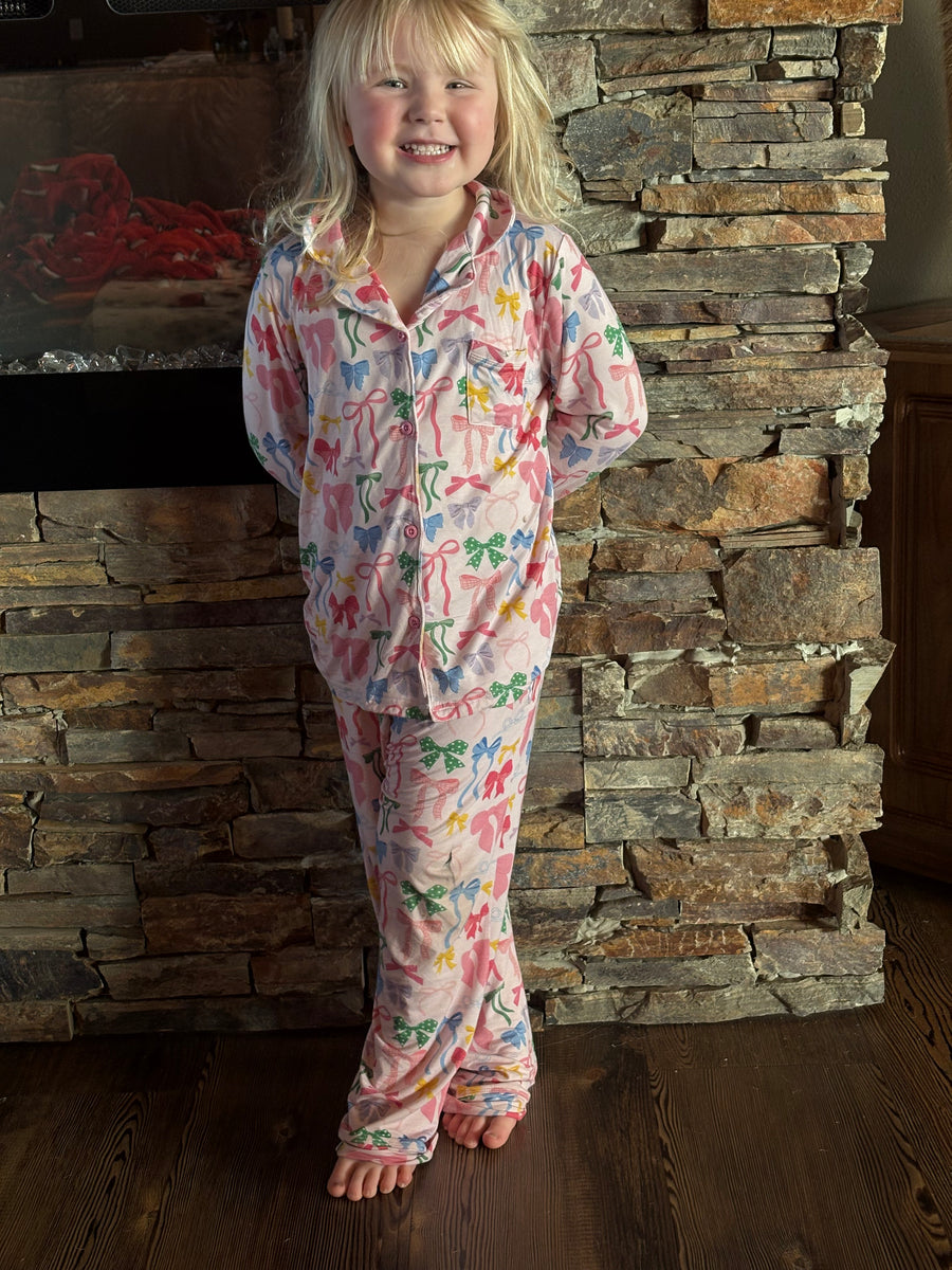 Bow Collection Bamboo Button Up Set