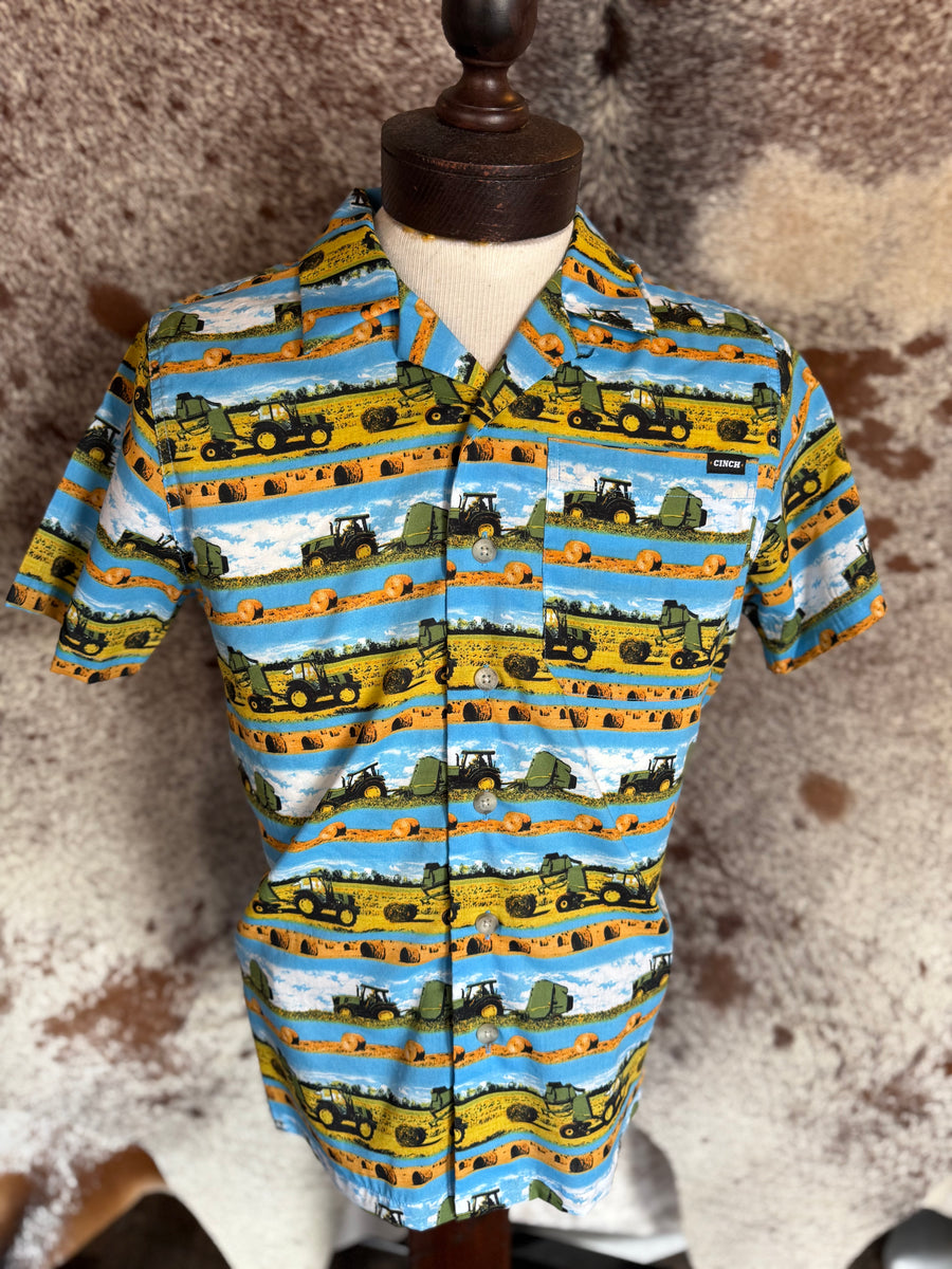 M17 short sleeve Men’s Blue farm Shirt