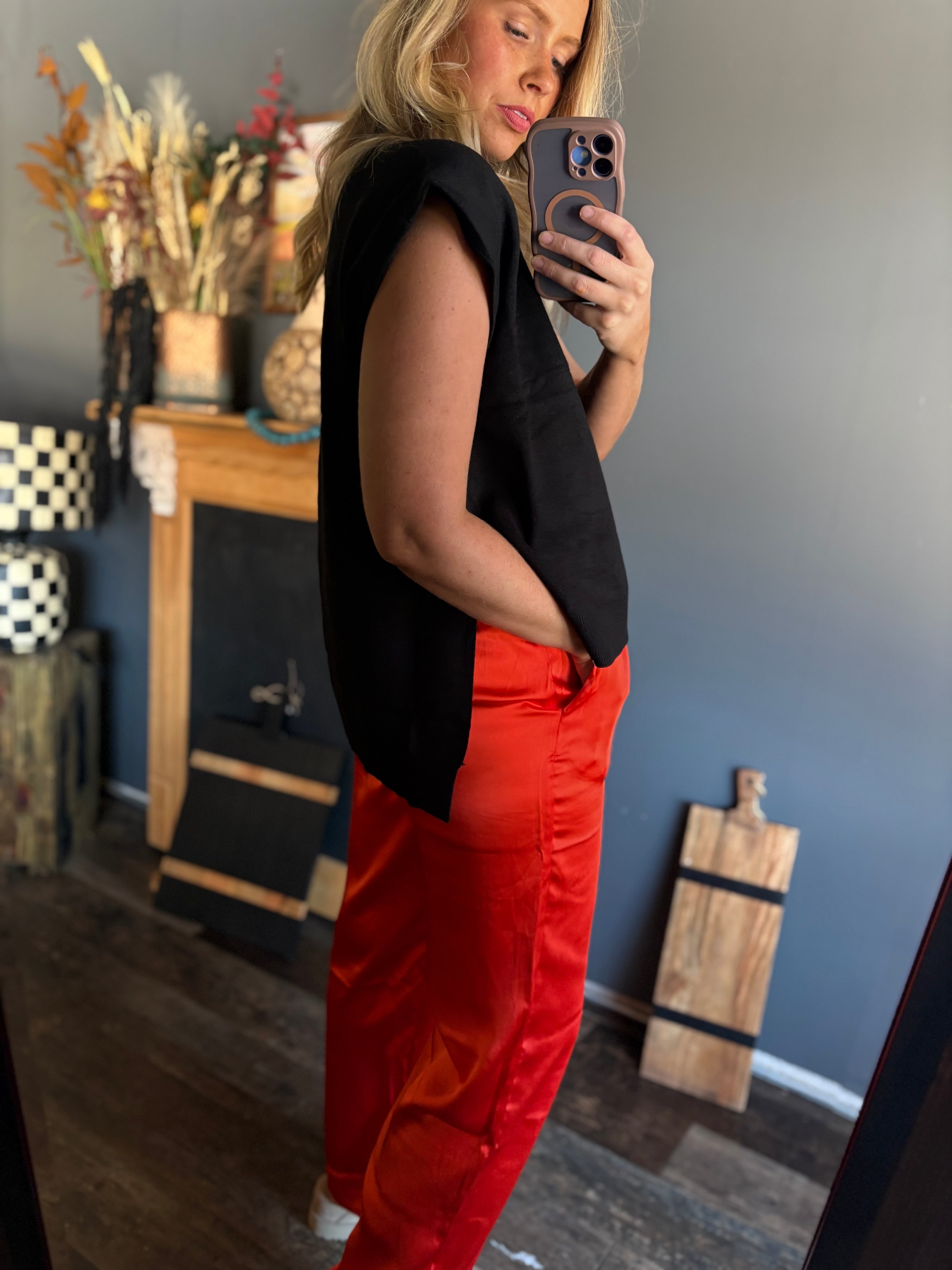 W28 Black High Neck Sweater