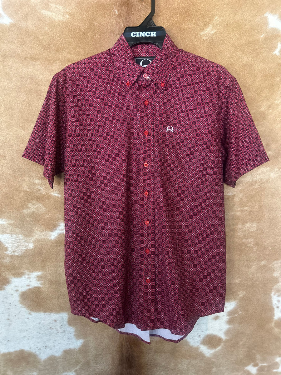 Dark Red Button Up Cinch