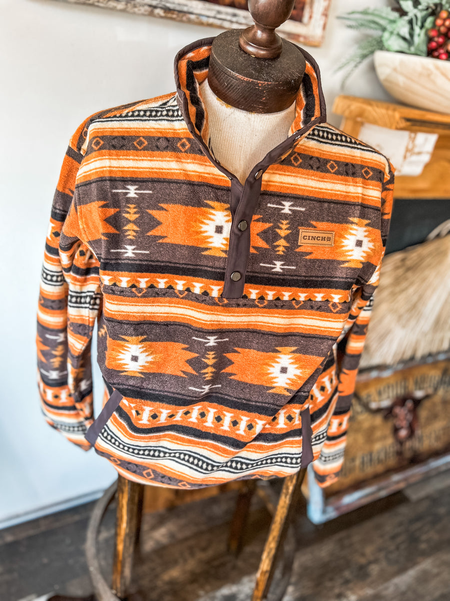 Black & Orange fleece pullover