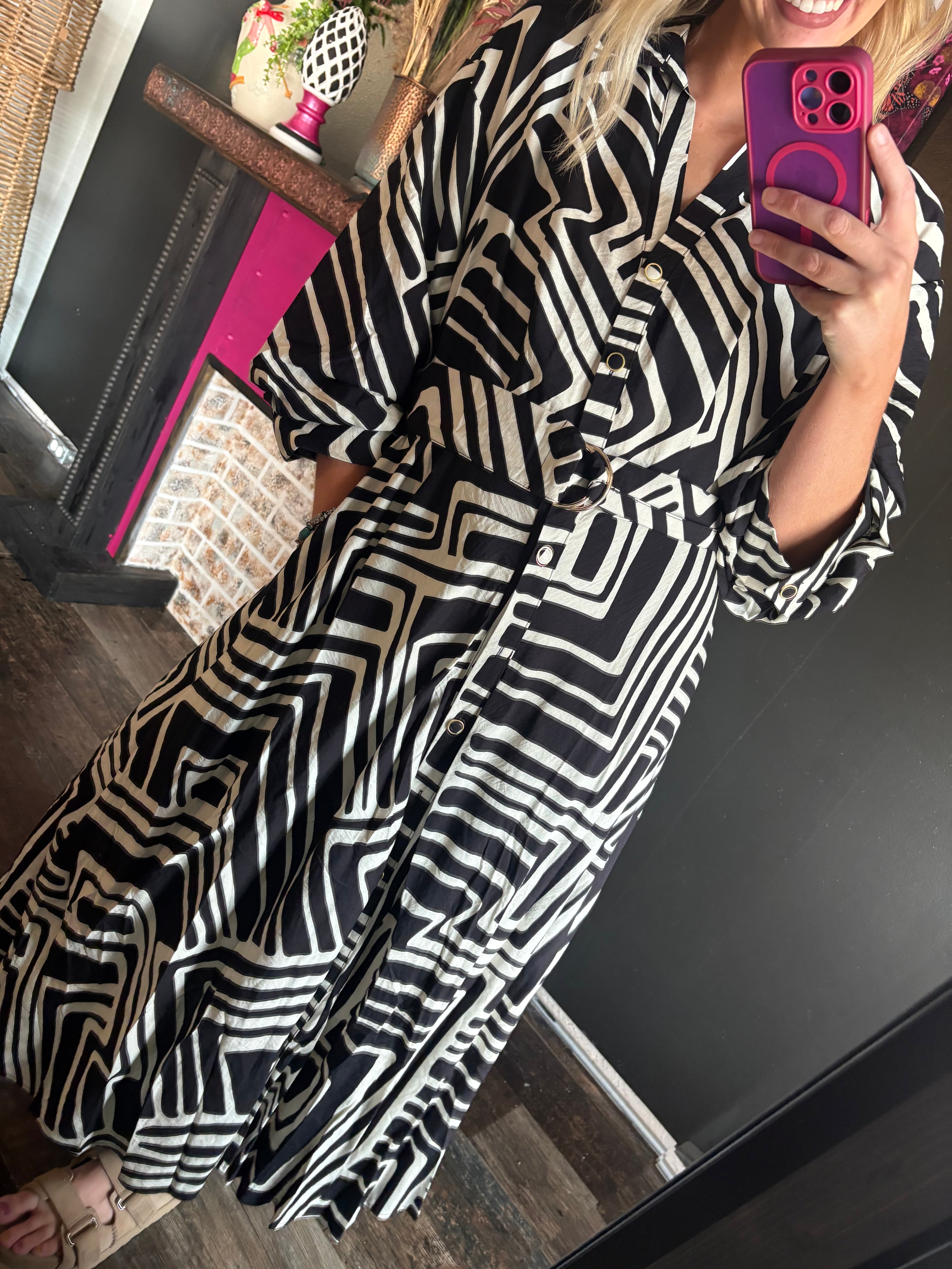 W730 Black Pattern dress