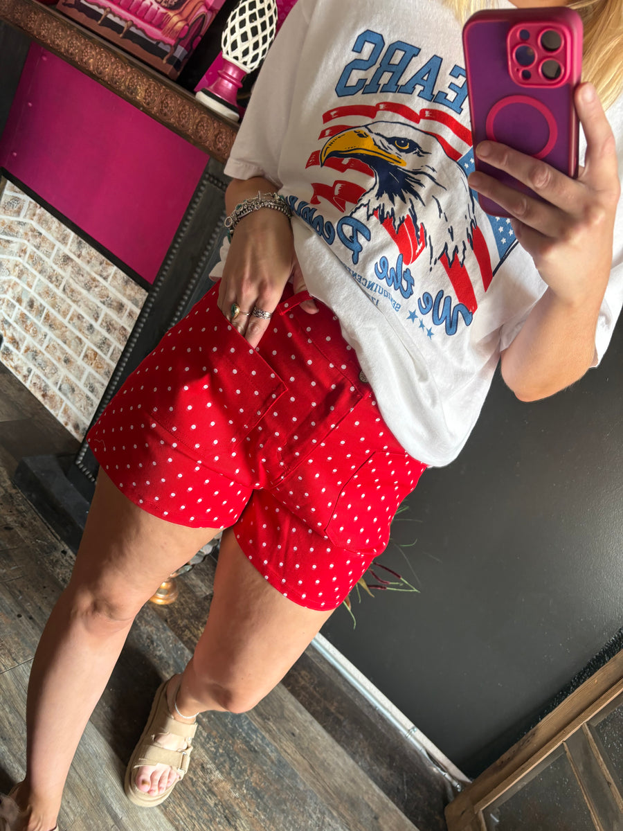 W10 Red Polka Dot Shorts