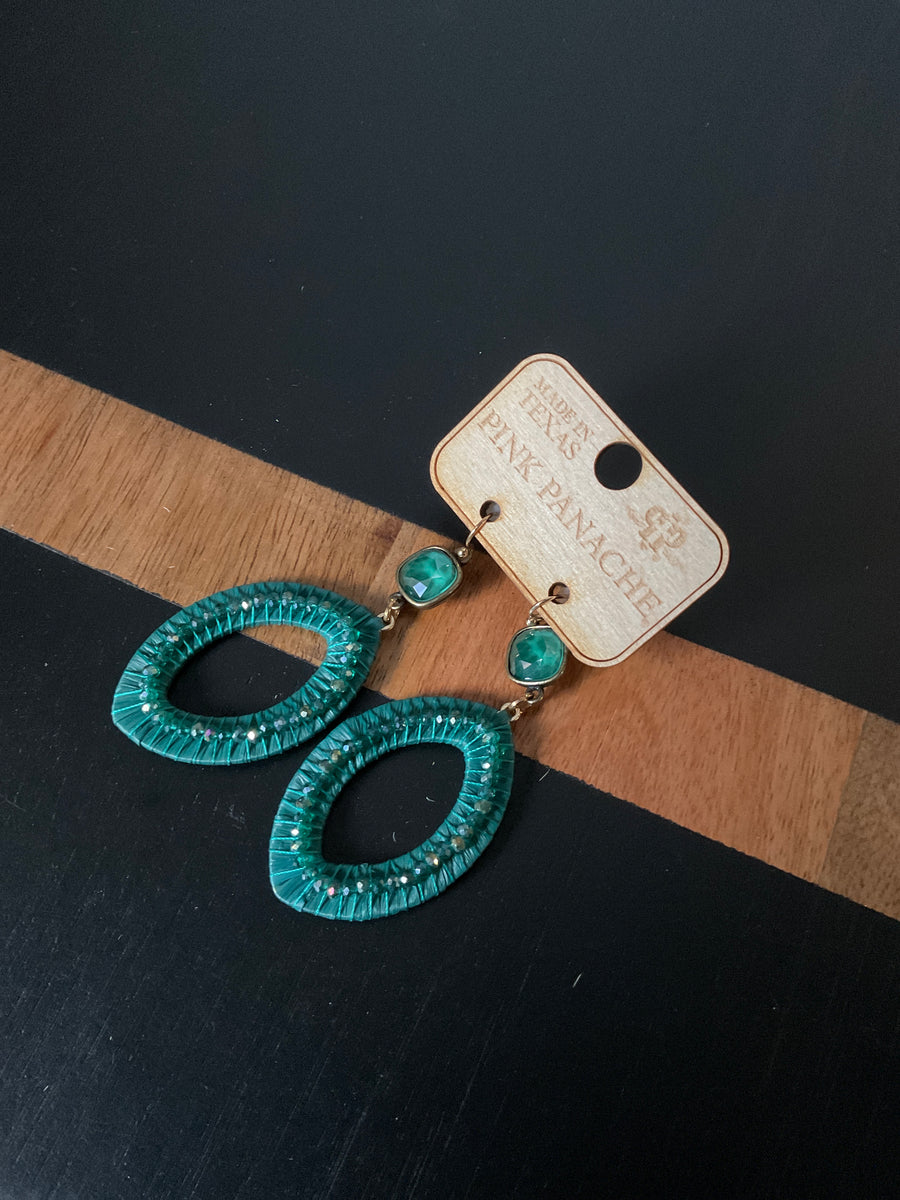 Turquoise iridescent dangling earrings