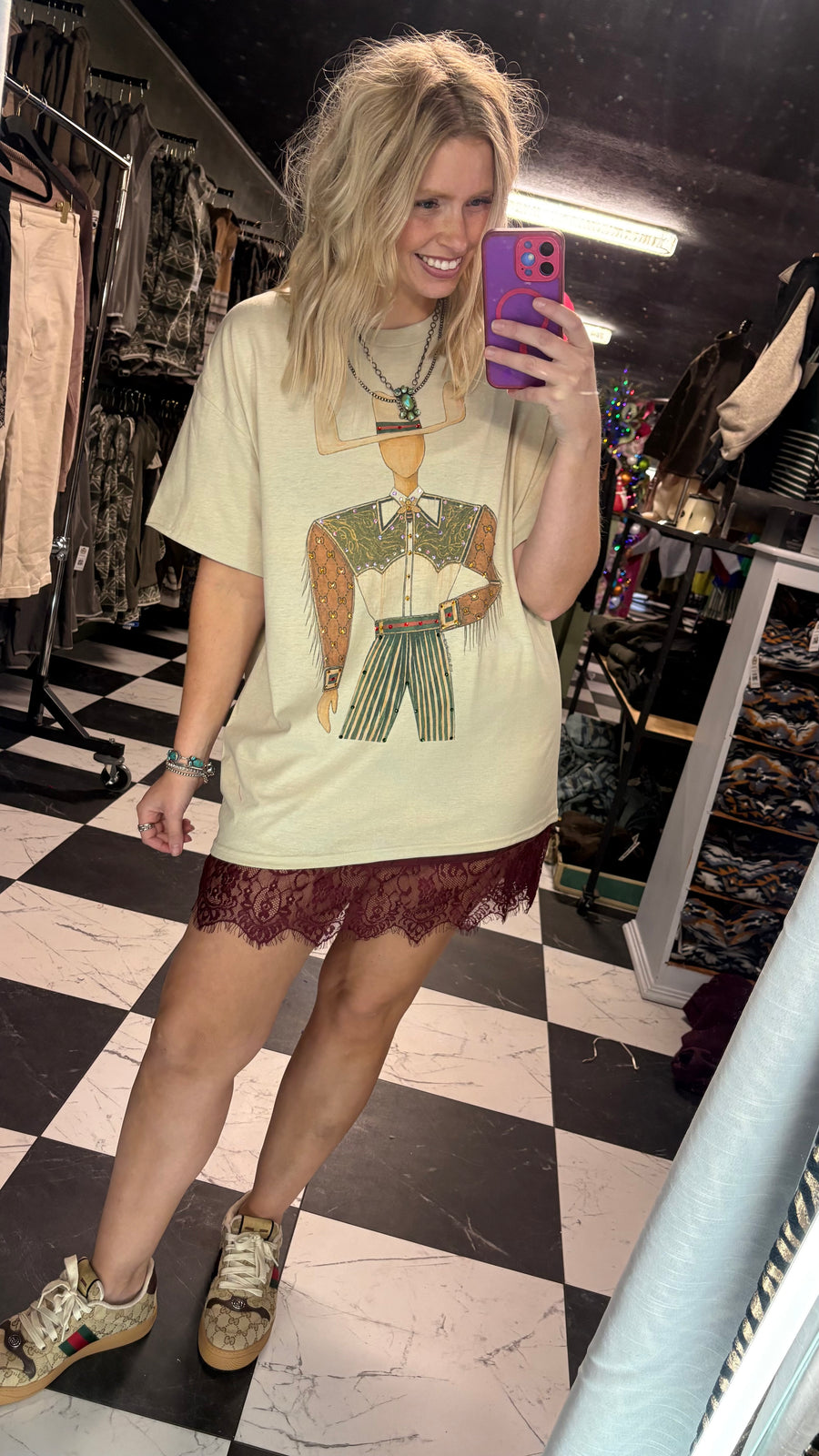 My Lace Ex-Trendy (wine) skort