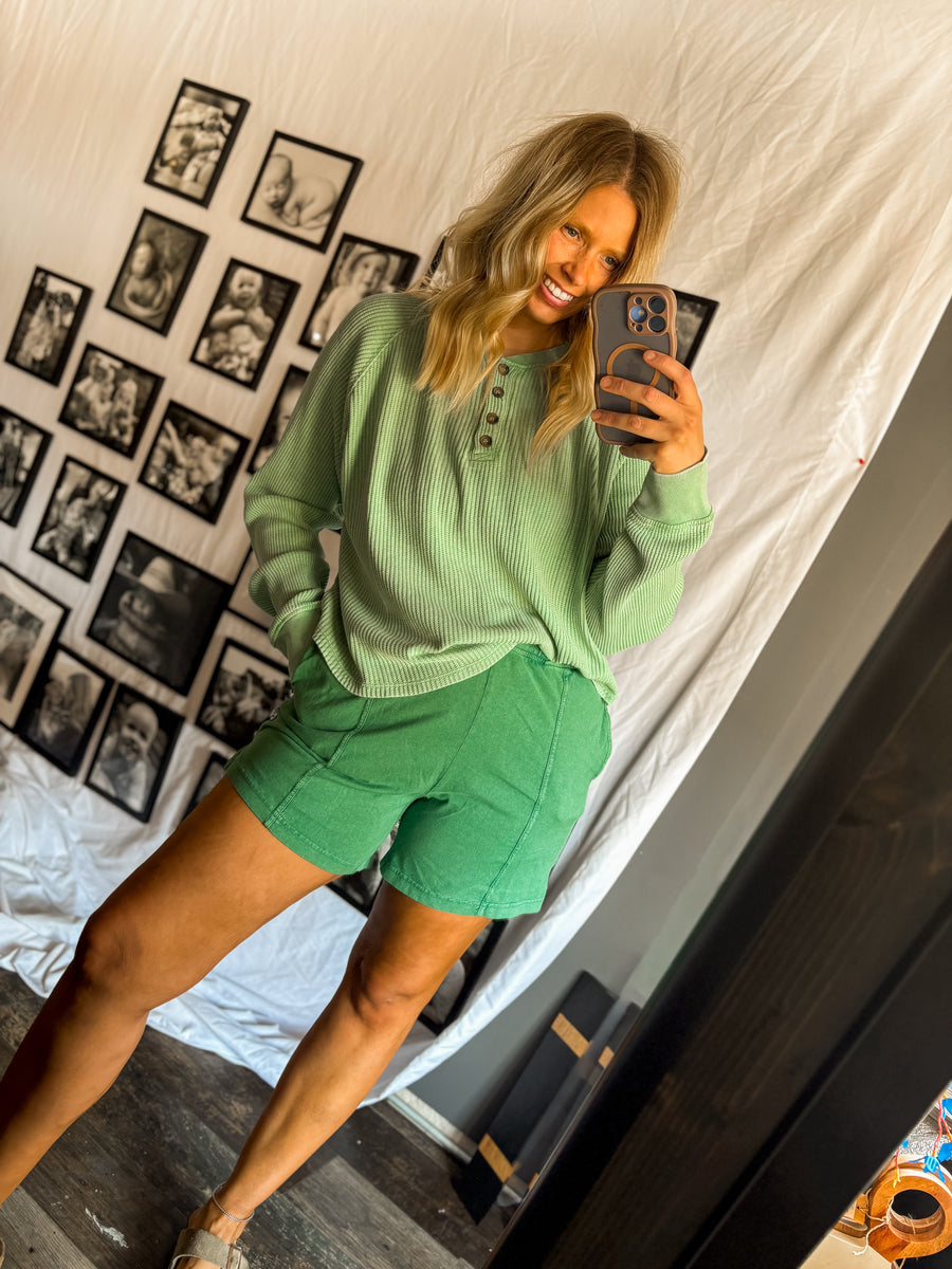 W190 Green Soft Shorts