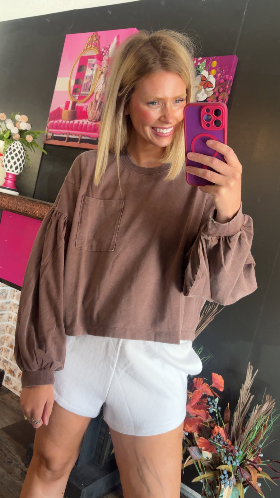 W164 Dark Brown Crew Neck