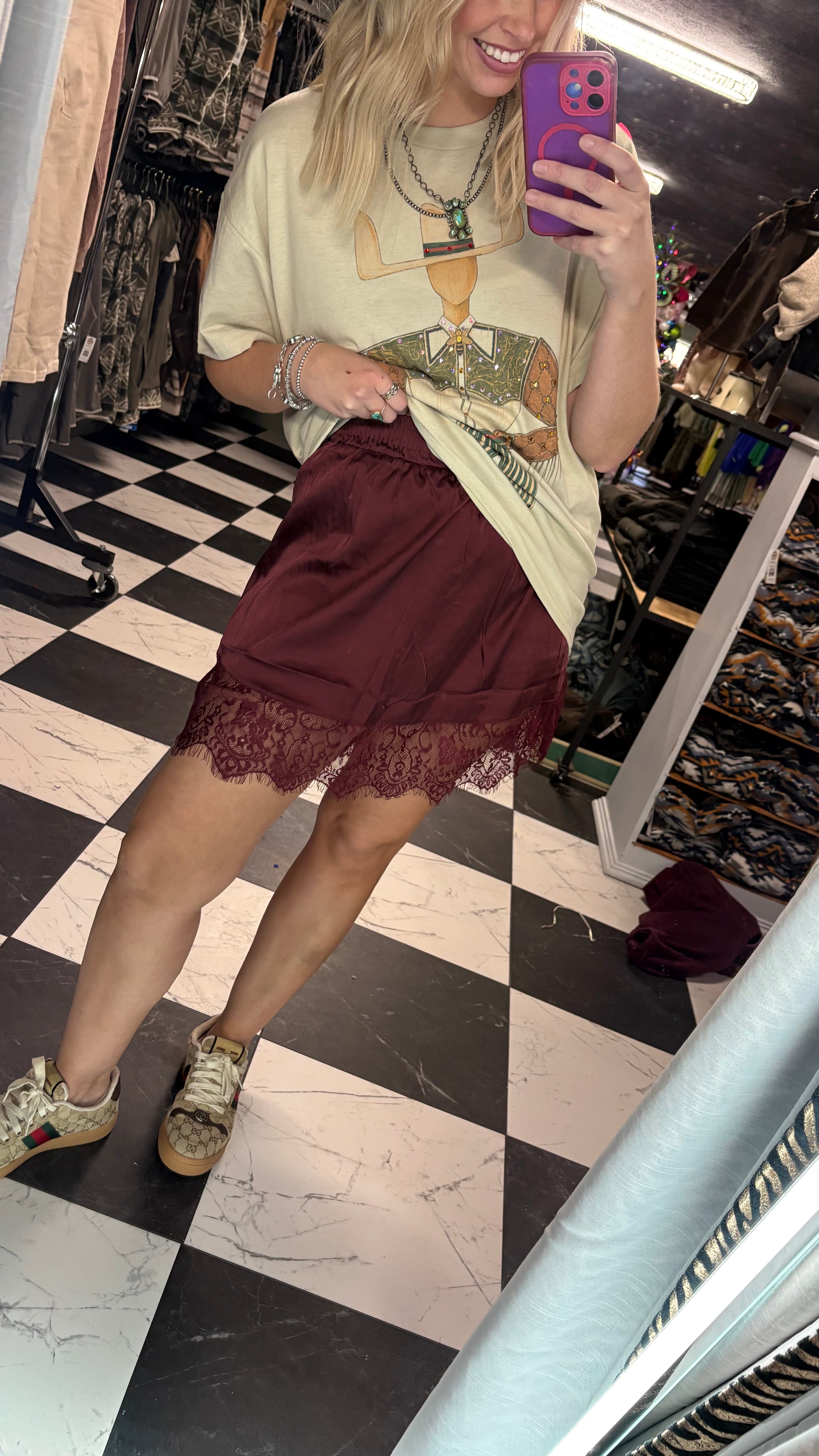 My Lace Ex-Trendy (wine) skort