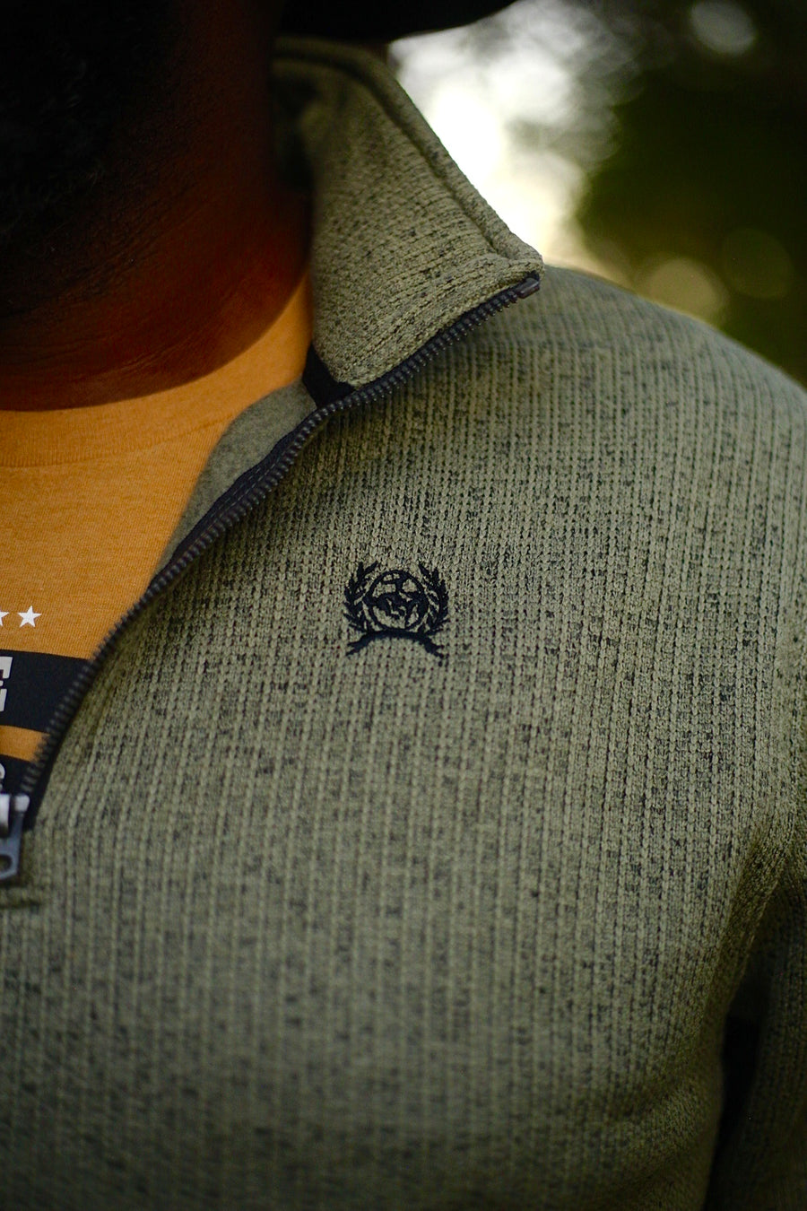 M0021 olive knit pullover