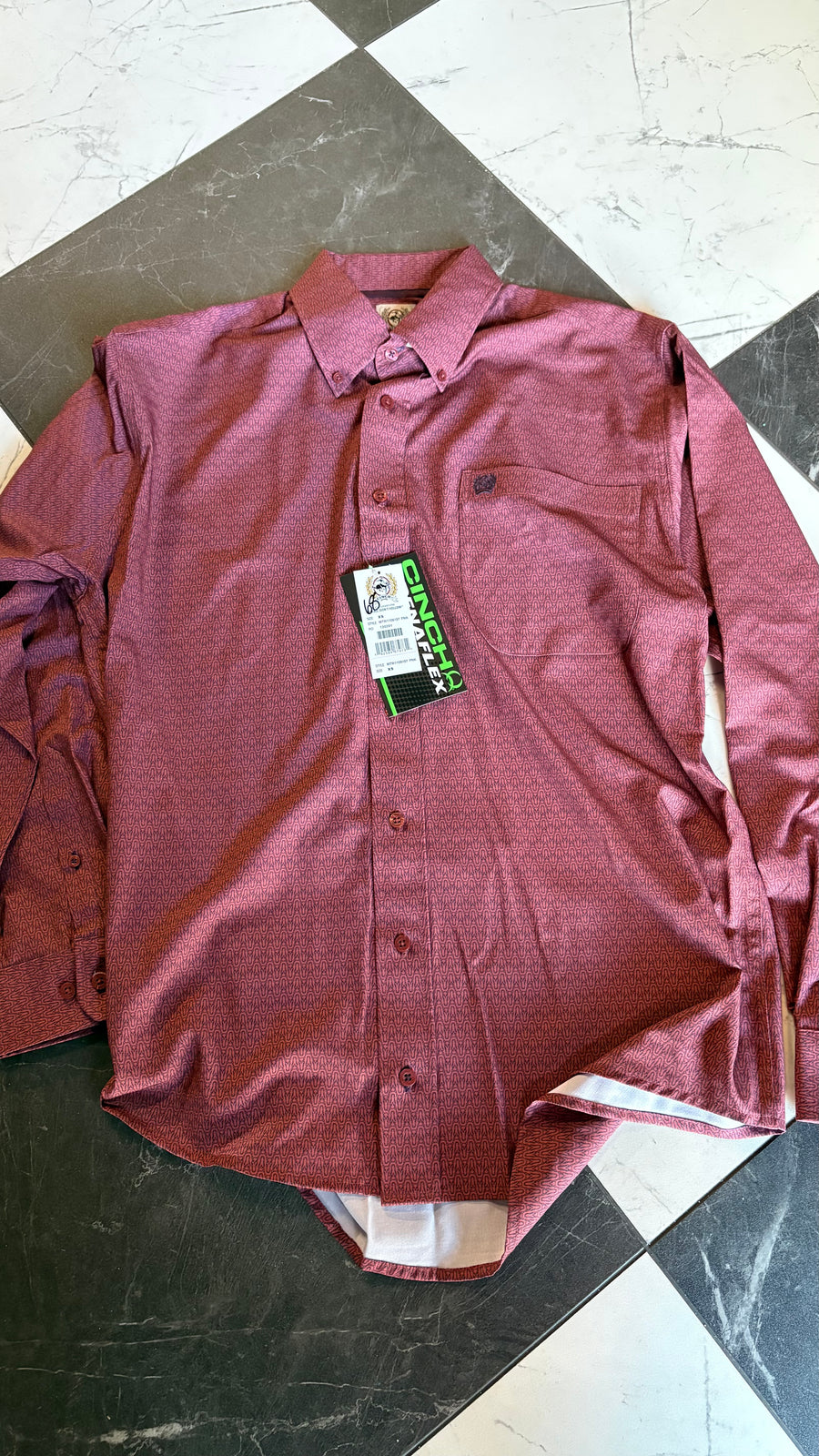 M6157 Dark Red button up