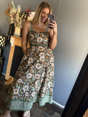 W5 Olive Floral Dress