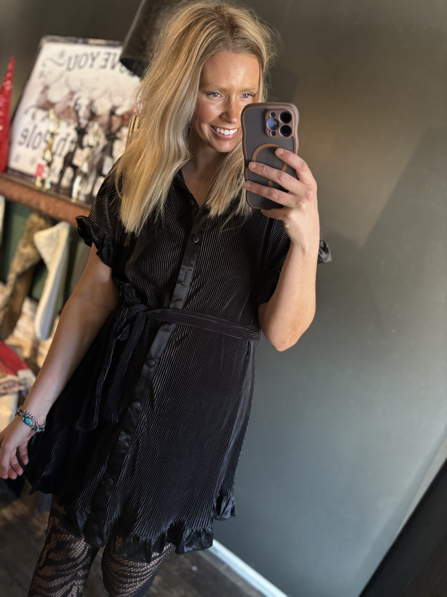 W41 Black Ribbed Dress