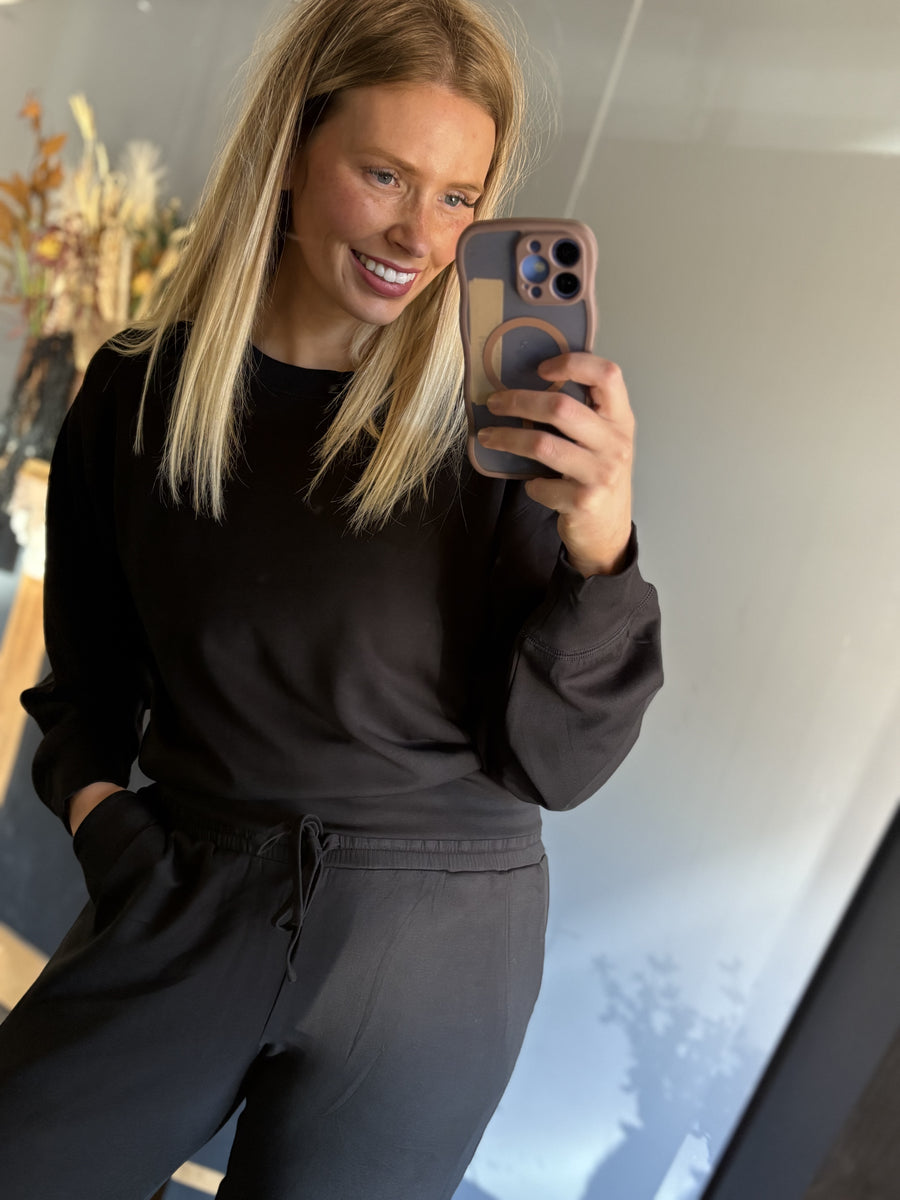 W103 Modal L/S Top - Black