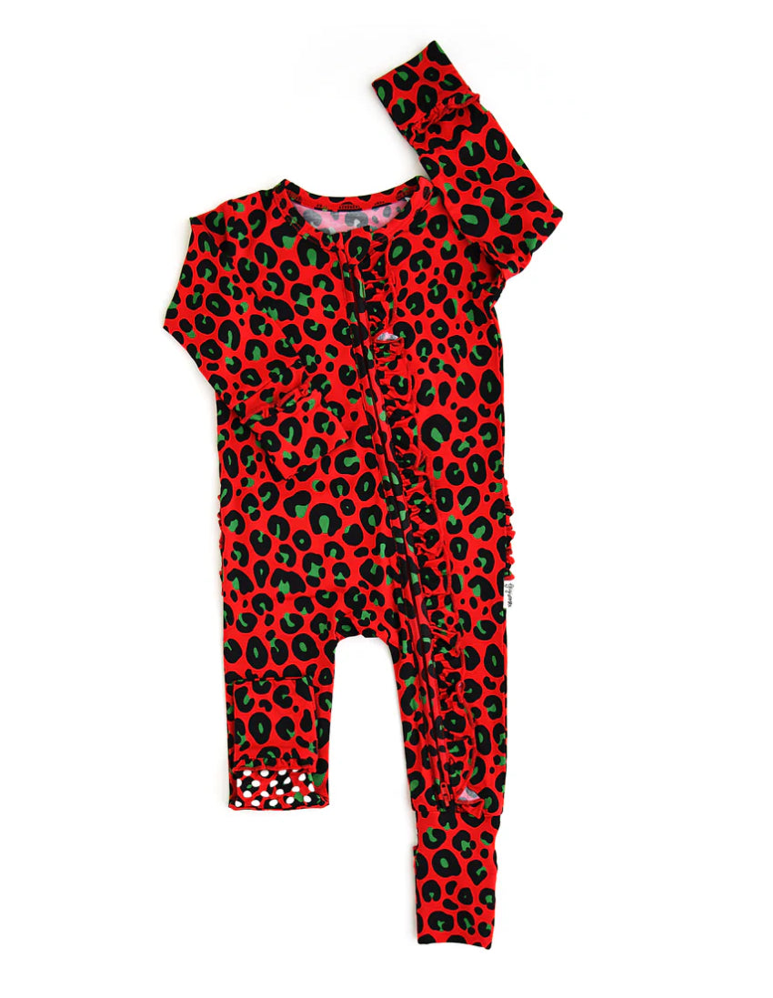 B9 Chloe Leopard Ruffle Zip Bamboo