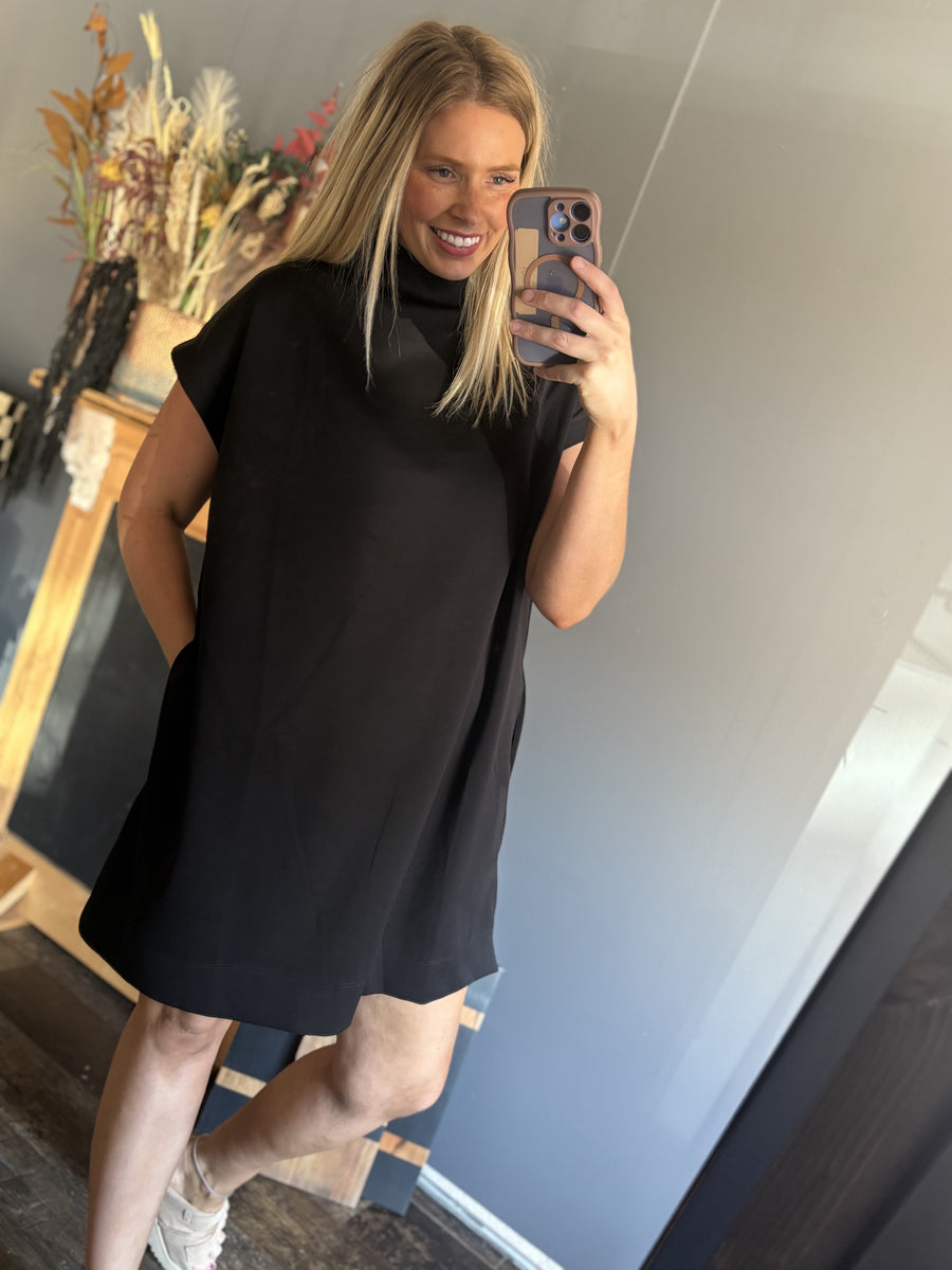 W26 Black High Neck Dress