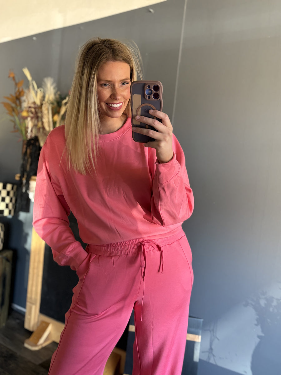 W102 Modal L/S Top - Taffy pink