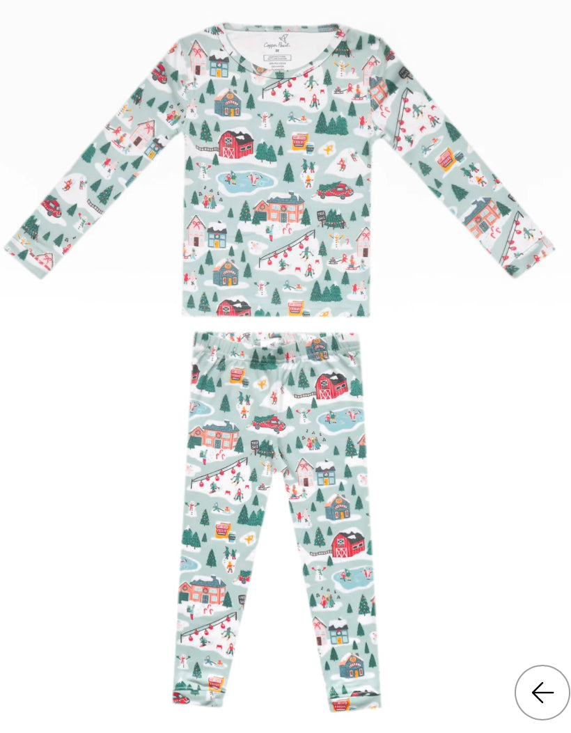 Snowy Sleeve 2pc Long Sleeve PJ Set