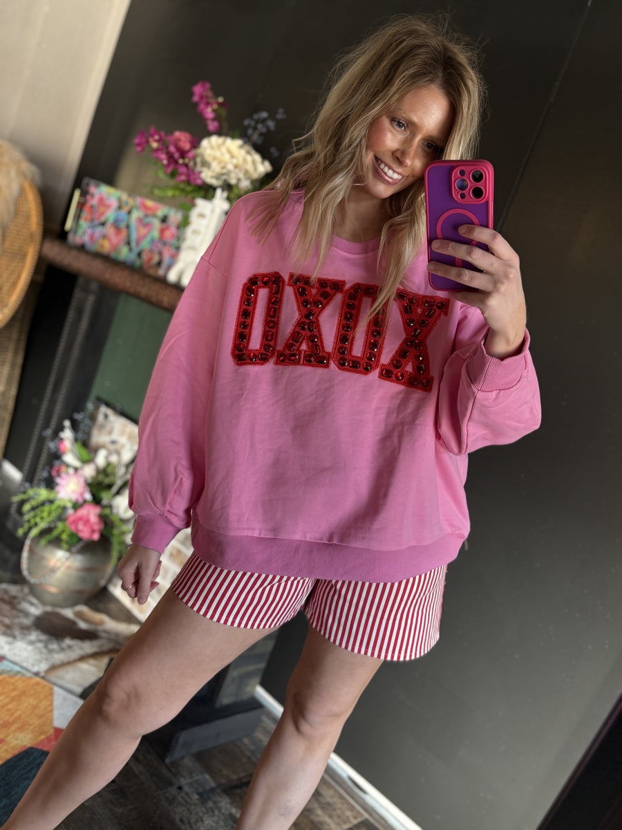 XOXO Jeweled Pullover