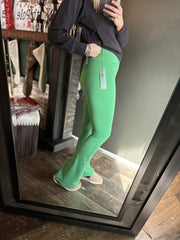 Crossover Waist Yoga Pant Green Pop