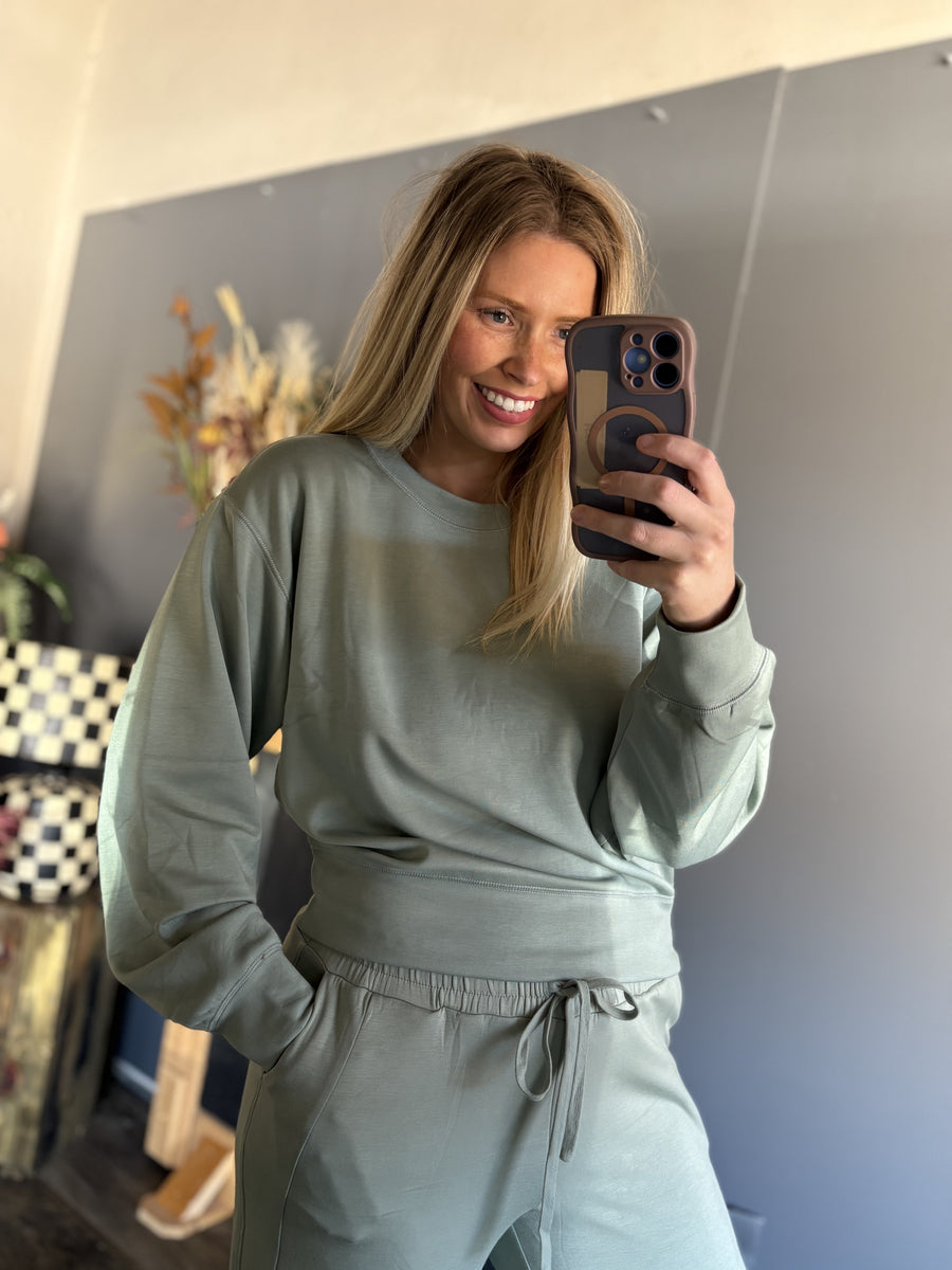 W116 Modal L/S Top - Sage Green