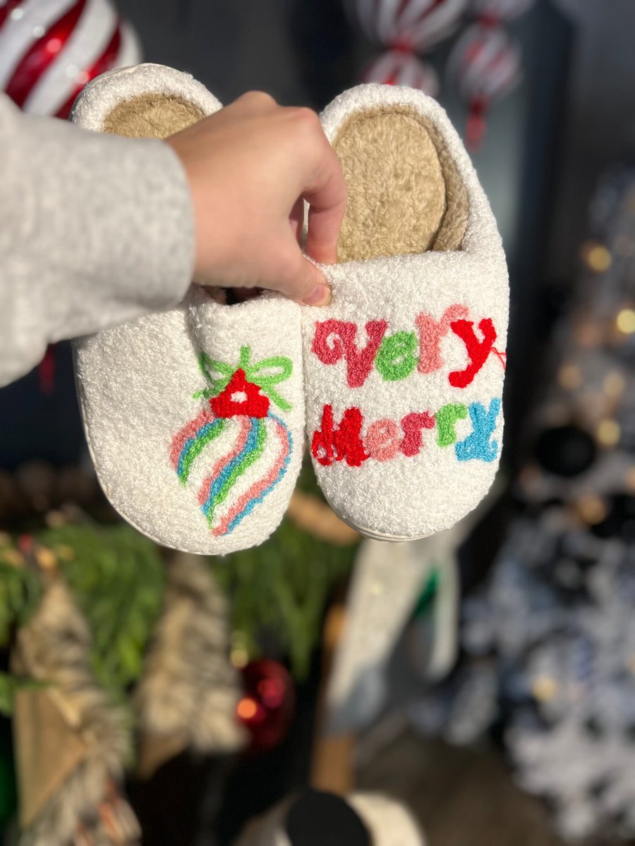 Very Merry house slippers