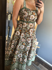 W5 Olive Floral Dress