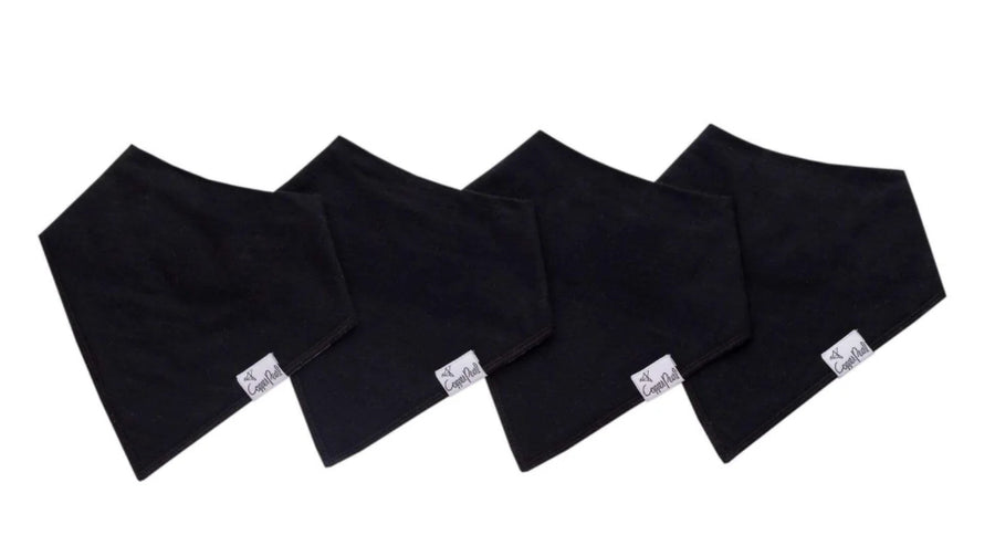 Black Basic Baby Bandana Bib Set (4-pack)