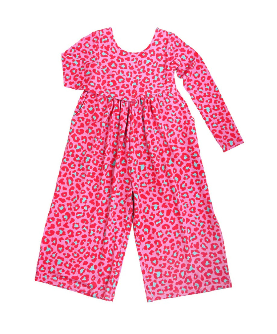K101 Leopard Wide Leg Romper
